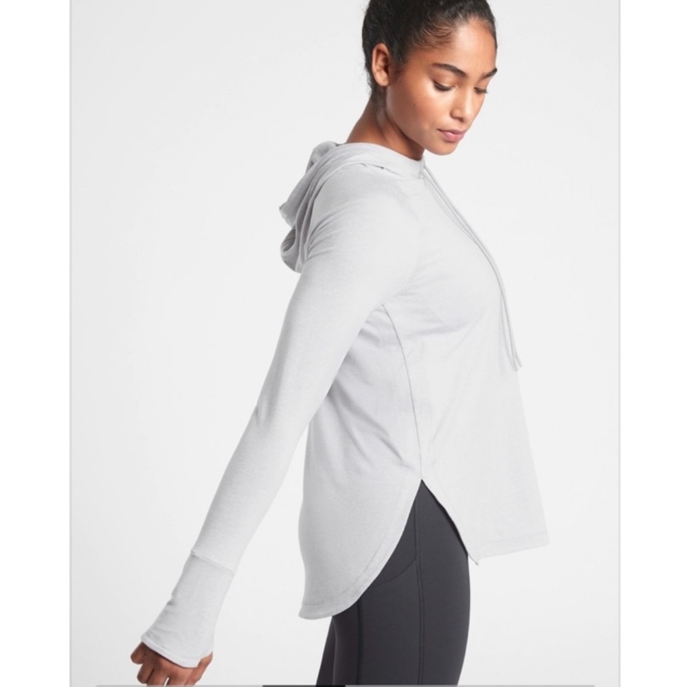 Athleta Light Heather Grey Uptempo Hoodie Size 1X - Picture 3 of 16